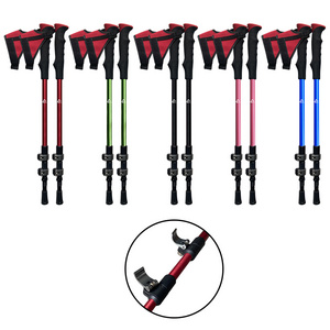 Trekking Hiking Poles -  Adjustable Hiking Walking Sticks Collapsible Lightweight,Quick Flip-Lock Hiking Sticks and Comfortable