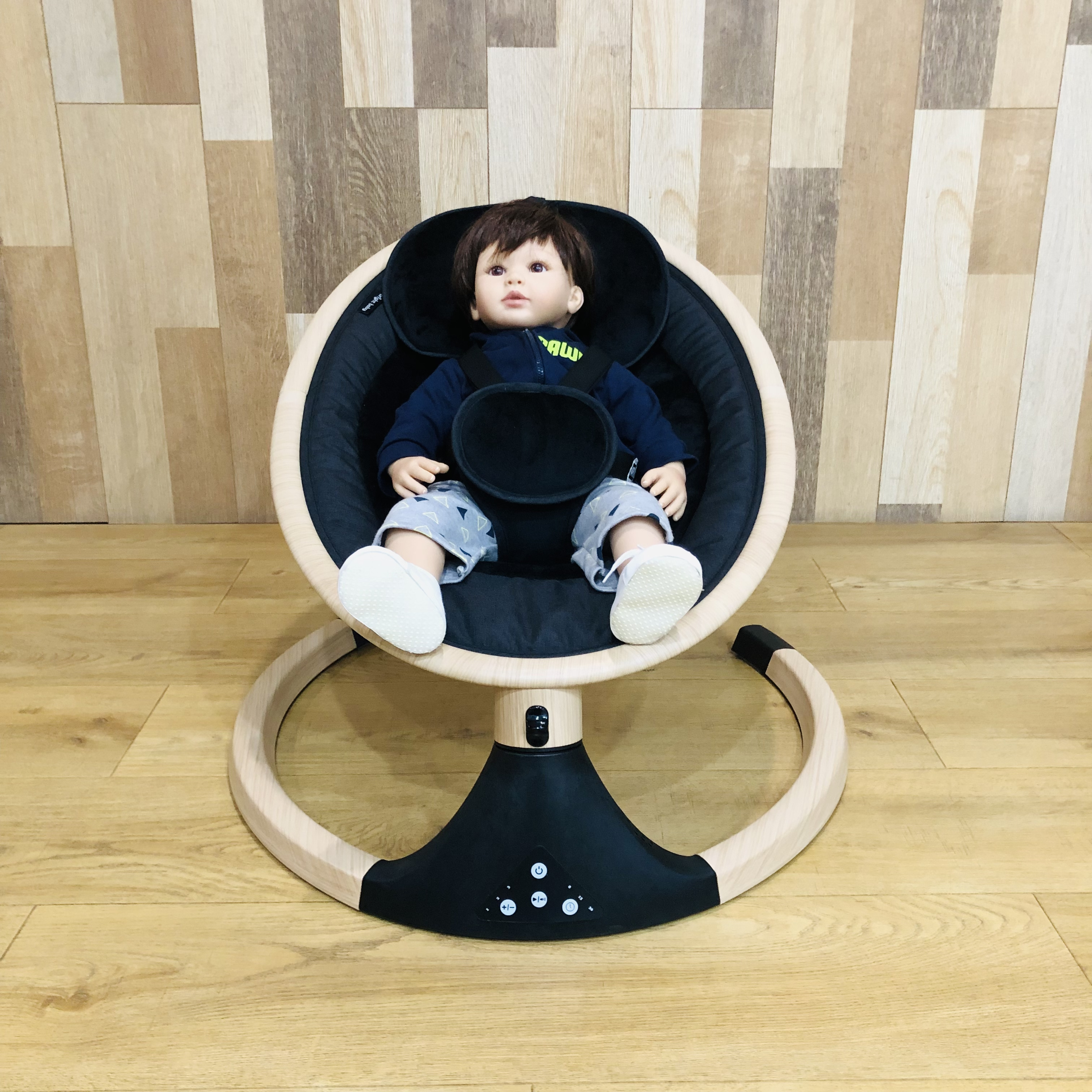 Brightbebe OEM sleeper crib rocking mesh cradle electric Rocker swings and bouncer 2 in1 baby swing chair music