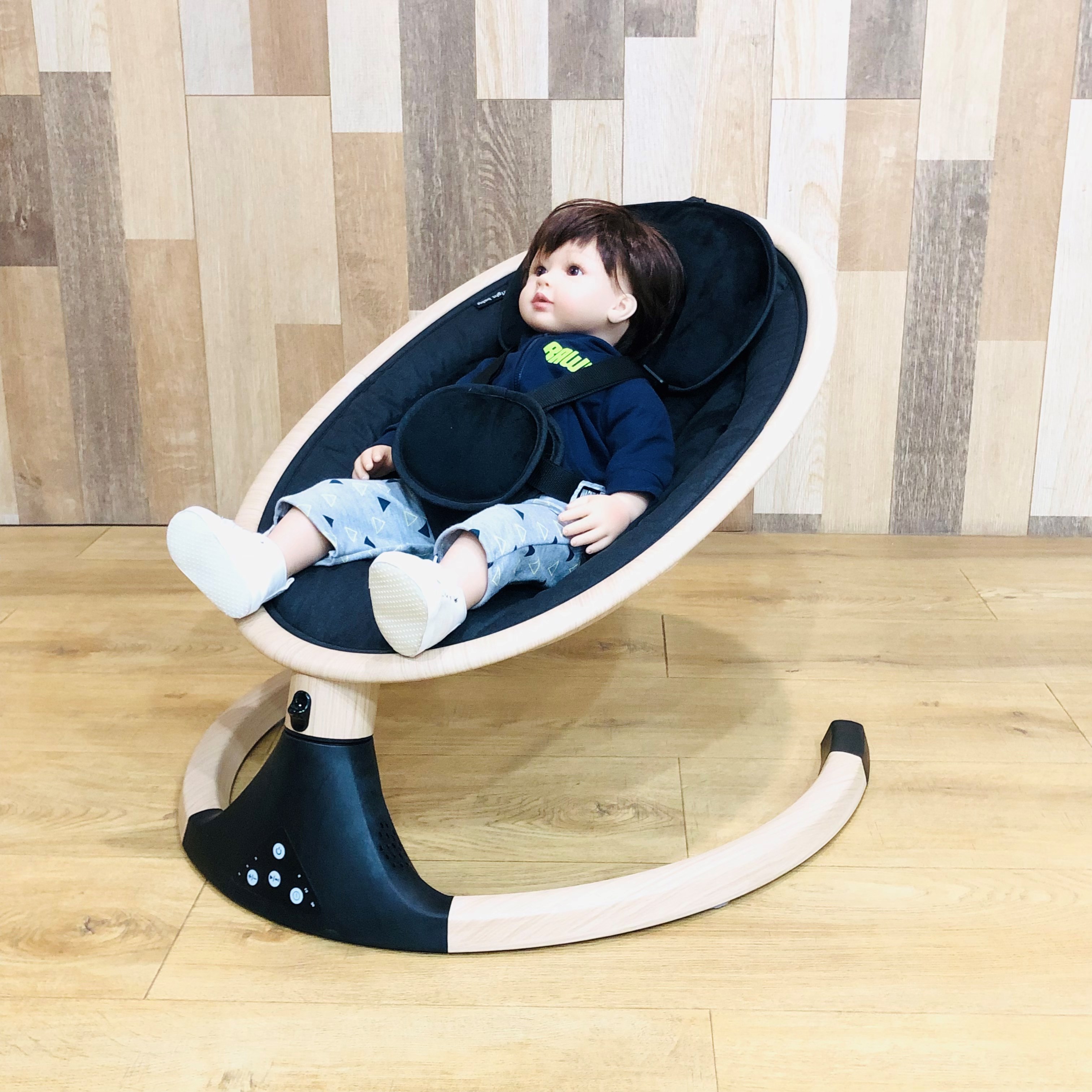 Brightbebe OEM sleeper crib rocking mesh cradle electric Rocker swings and bouncer 2 in1 baby swing chair music