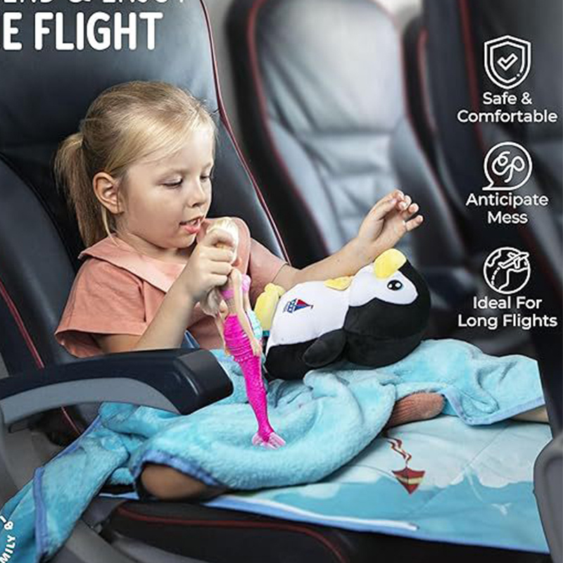 Brightbebe Kids Airplane Footrest Toddler PortableTravel Foot Rest Hammock for Flights Kids Bed Airplane Seat Extender