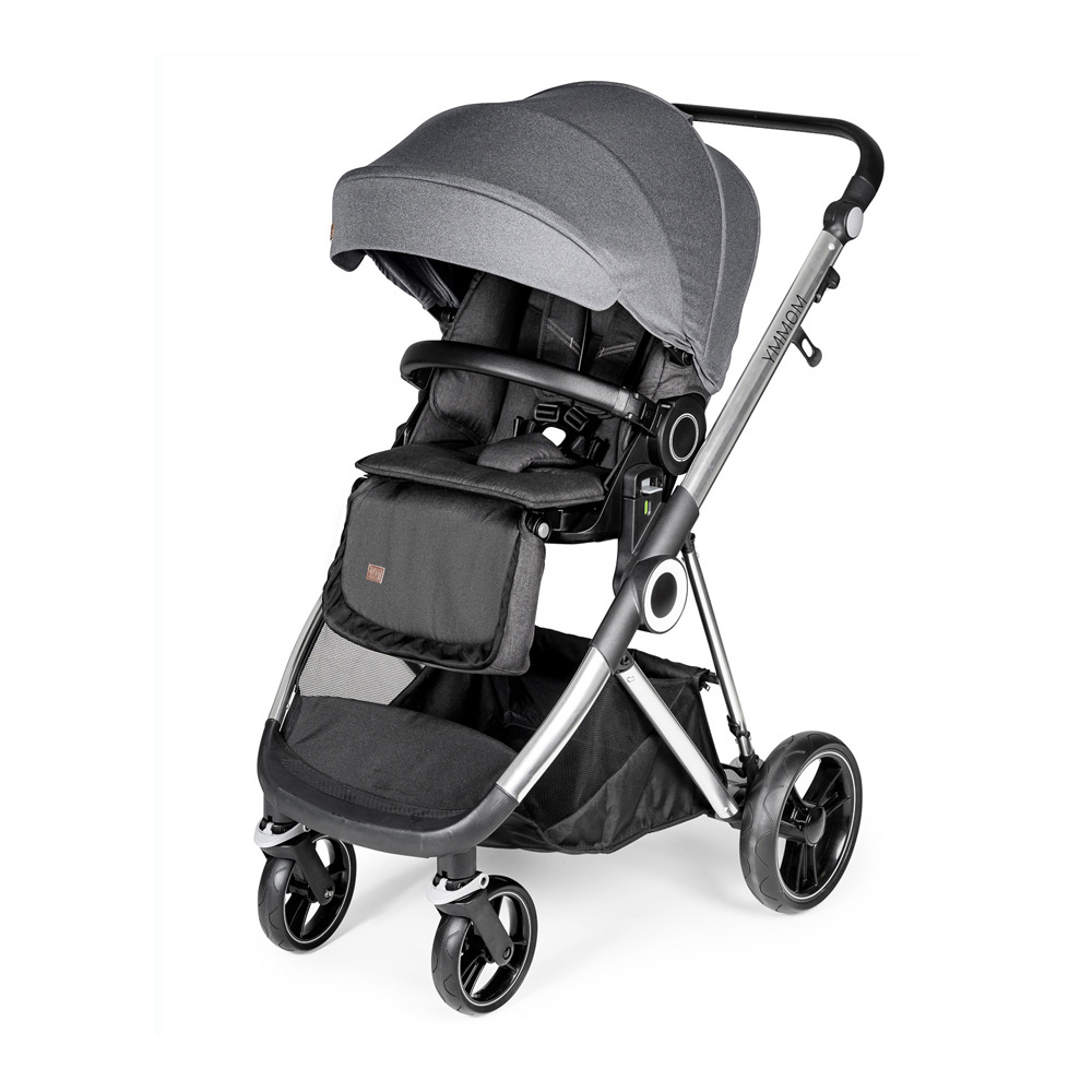 Brightbebe new luxury baby stroller 2 in 1 easy adjust to sleeping position automatically fits with Maxi-cosi car seat