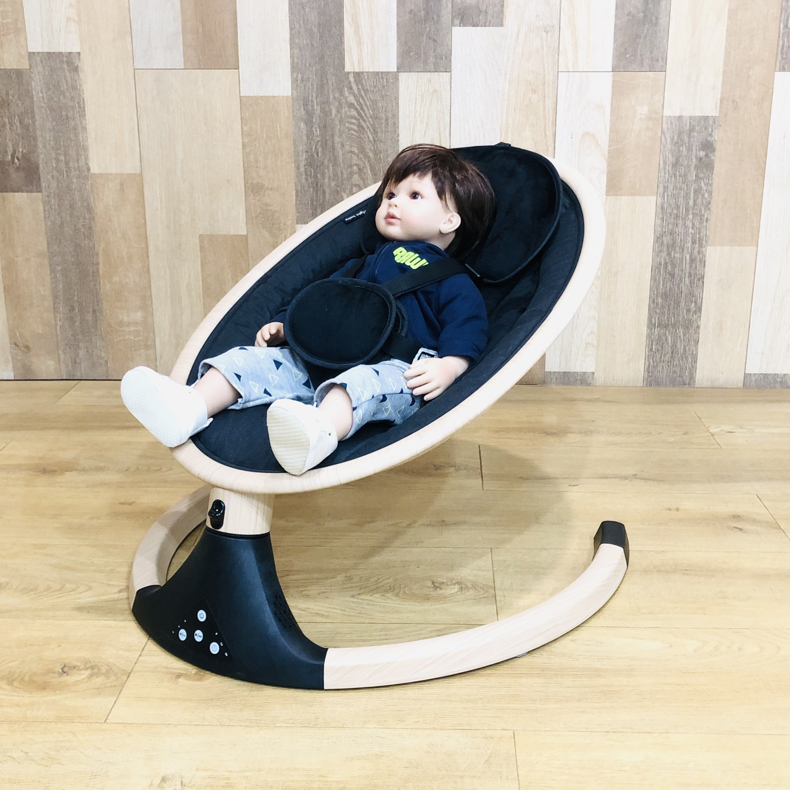 Brightbebe OEM sleeper crib rocking mesh cradle electric Rocker swings and bouncer 2 in1 baby swing chair music