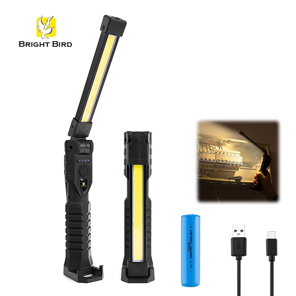 Bright Bird Portable Car Inspection Light Outdoor Foldable Emergency Lighting Cob Led Work Light Rechargeable