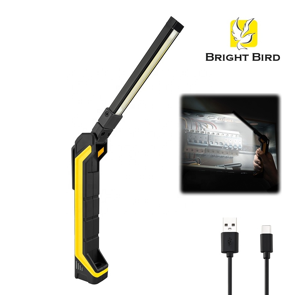 Bright Bird 2024 New Design Multifunctional Rechargeable Led Work Lamp Magnetic Folding Cob Work Light For Car Repair