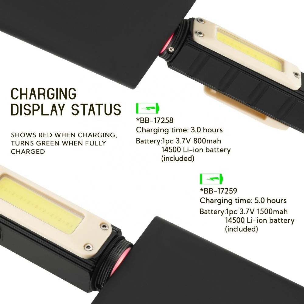 Waterproof Multifunctional Rotatable Adjustable Led Flashlight Work Light Usb Rechargeable Flashlight Magnetic Torch Light