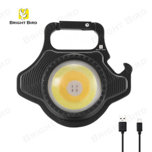 Bright Bird Portable Usb Rechargeable Cob Mini Work Light Pocket Flashlights 5 Light Modes Bright Keychain Light For Camping