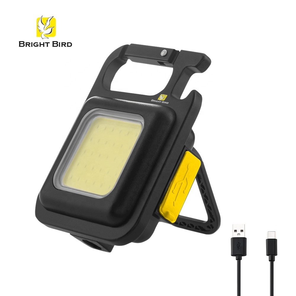 Portable Outdoor Multifunctional USB COB Work Light Inspection Light Camping Mini Led Flashlight Cob Rechargeable Keychain Light