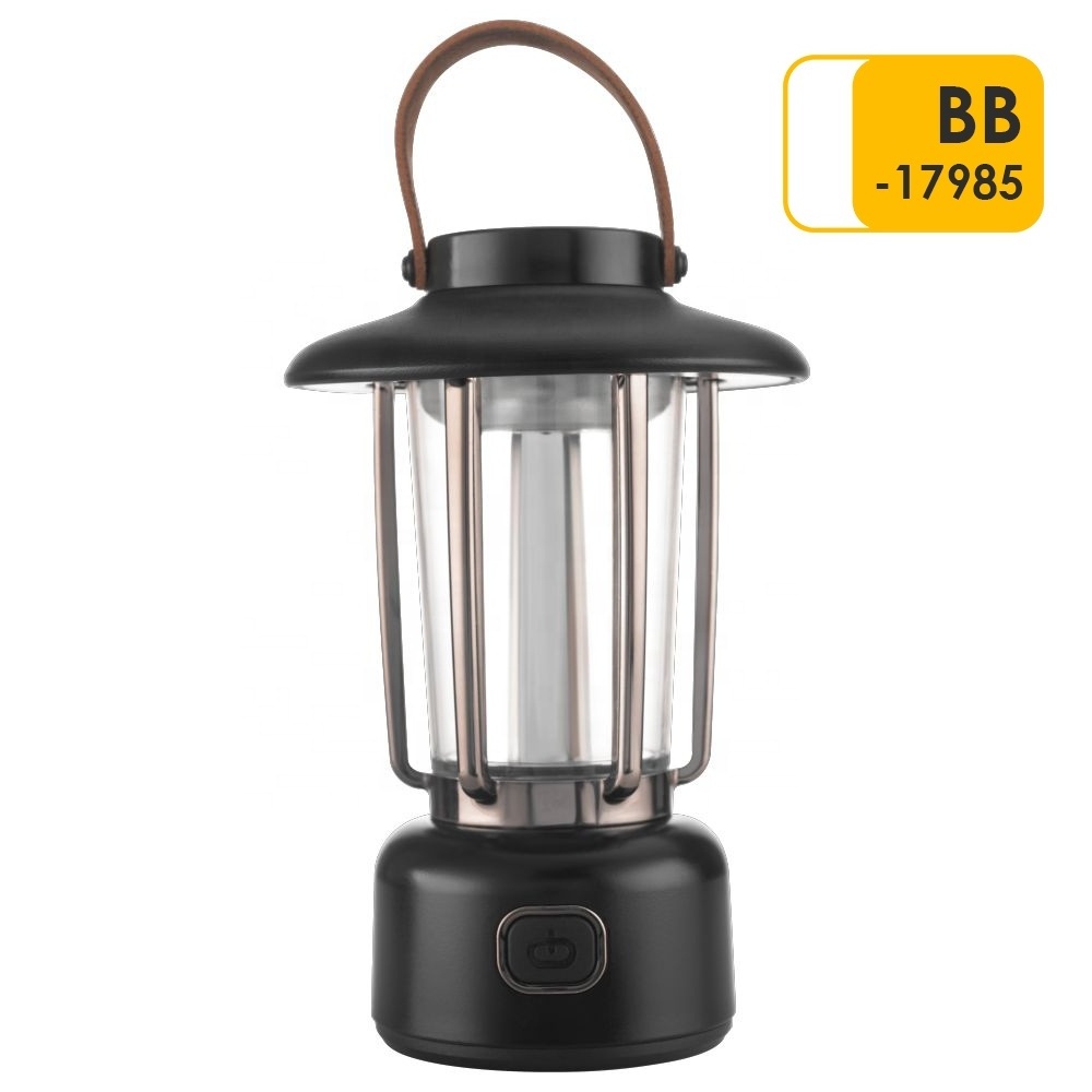 Hanging Retro Camping Lantern Outdoor Portable Tent Light Led Rechargeable Camping Light Waterproof