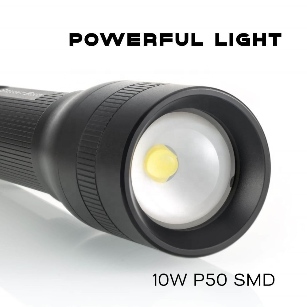 Bright Bird 10W 1000 Lumens 3 Mode Waterproof Zoom Flashlight Torchlight Portable Outdoor Rechargeable Led Flashlight