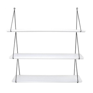 Classy Metal Wire Wall Shelf Wall Mounted Floating Wood Shelves White Wall Shelves 24 inch Customized Living Room Decoration