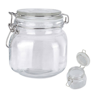 Trending Empty 3.5 Glass Jar Glass Storage Jars With Airtight Locking Clamp Lid Premium Quality Wholesale Prices Customized Bulk