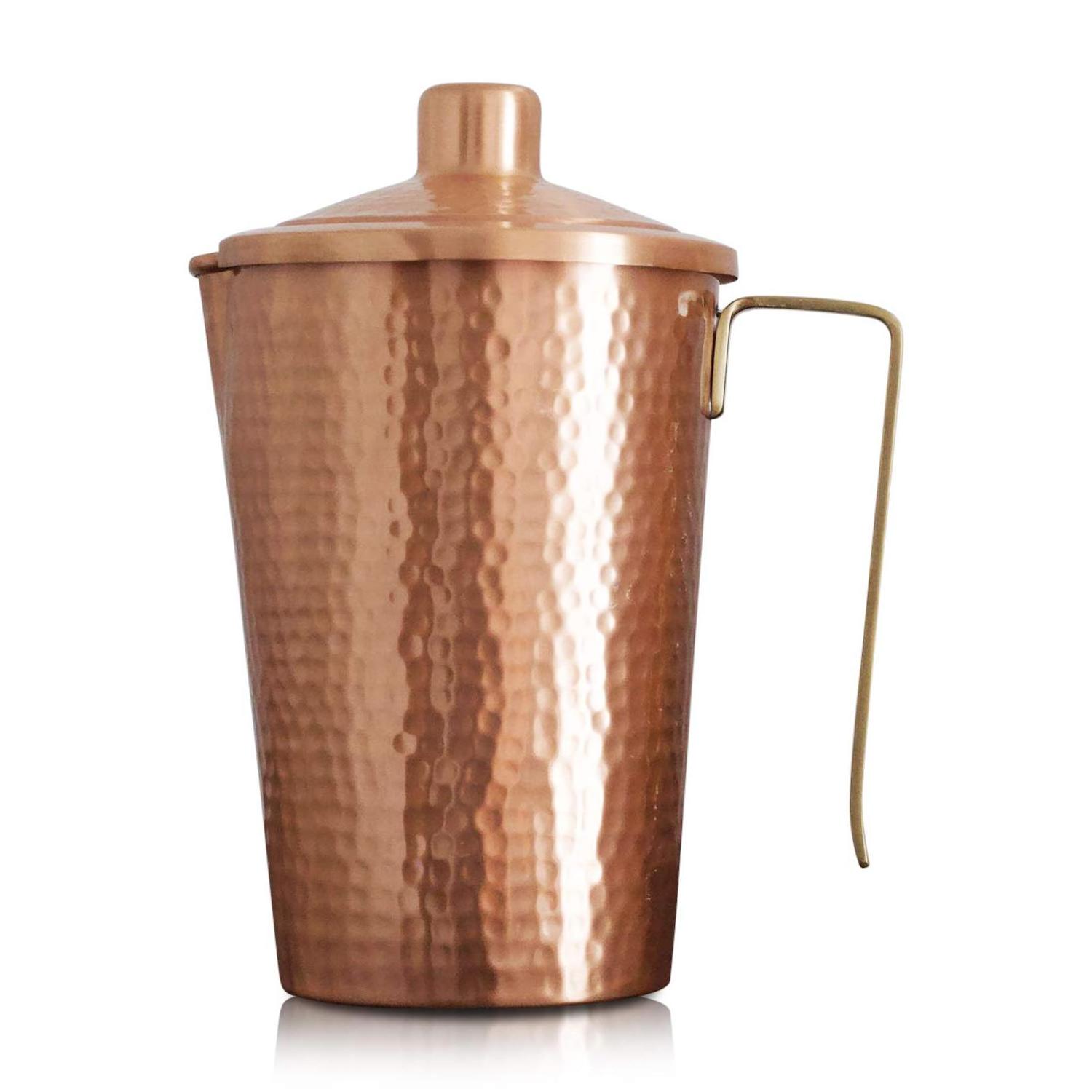 Recent Production Jugs Fashionable Trending Design Hotel Home Drink Ware Jugs Copper With Gold Finishing Jugs