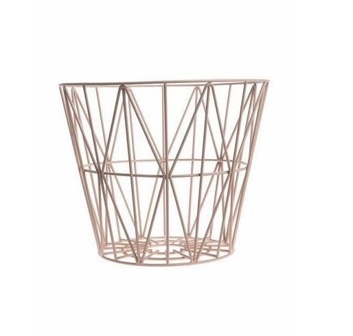 High Quality Stainless Steel Golden Tall Wire Baskets Metal Wire Storage Basket Customized Size Bulk Quantity For Home Storage