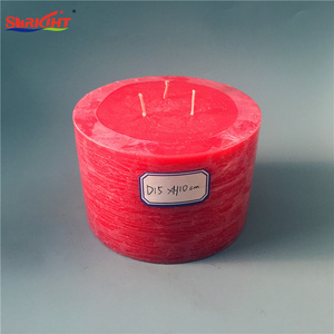 Red 3 Wick Big Giant Aroma Pillar Candles