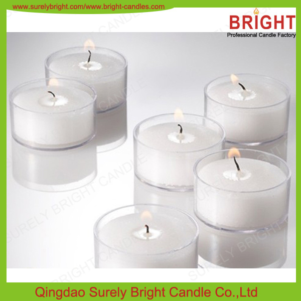 Square Shape  in Plastic Cup  White Tealight Candles