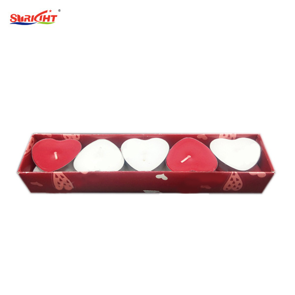 Night Light Tealight Candles Heart Shape Tealight Candle Cups Paraffin Wax Round Tea Light BRIGHT Lead Free 100% Cotton Wick