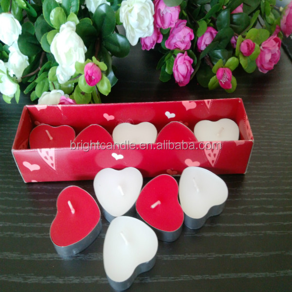 Heart Shape Multi Colored Valentine's Day Romantic Gift scented soy Tealight Candle