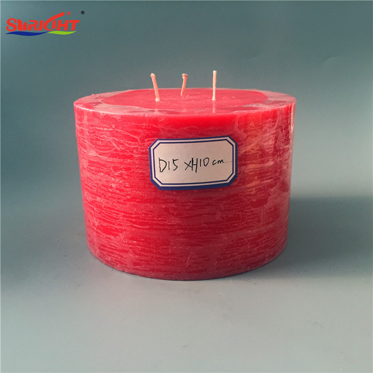 Red 3 Wick Big Giant Aroma Pillar Candles