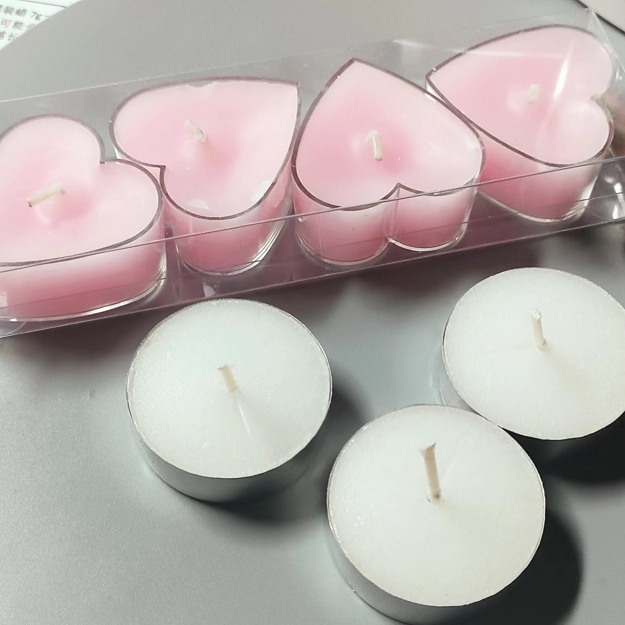 Candle factory tealight candles heart shaped pink tea light for mother's day