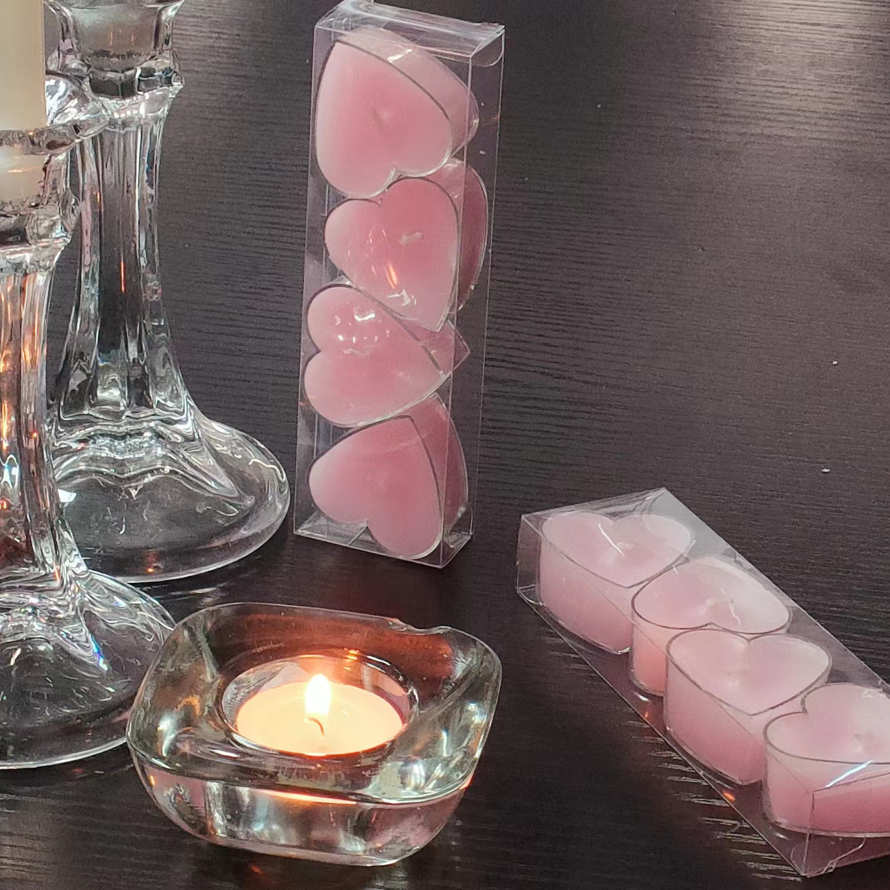 Candle factory tealight candles heart shaped pink tea light for mother's day