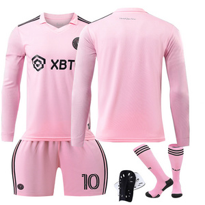 Popular Quick Dry Football Team Kits Football Uniform For Mens Youth Adults Pink Bulk Soccer Suit