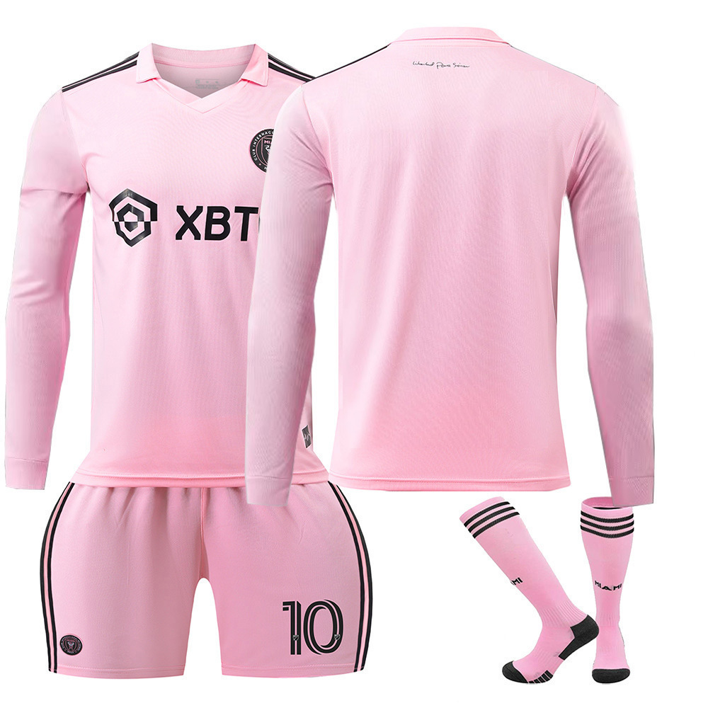 Popular Quick Dry Football Team Kits Football Uniform For Mens Youth Adults Pink Bulk Soccer Suit