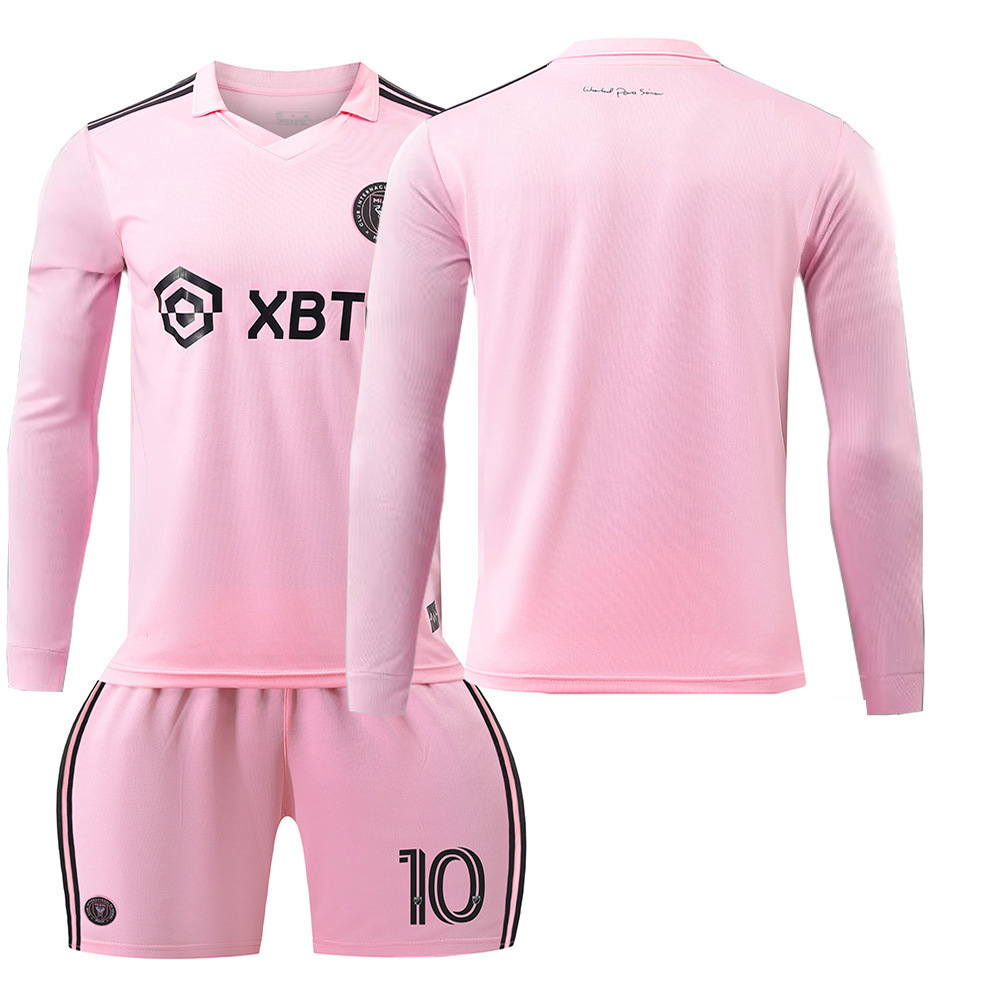 Popular Quick Dry Football Team Kits Football Uniform For Mens Youth Adults Pink Bulk Soccer Suit