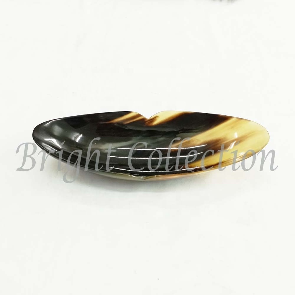 Black and White Natural Ox Horn Decorative Boat Shape Long Fruit Bowl Bowl plastic decorative table fruit bowls