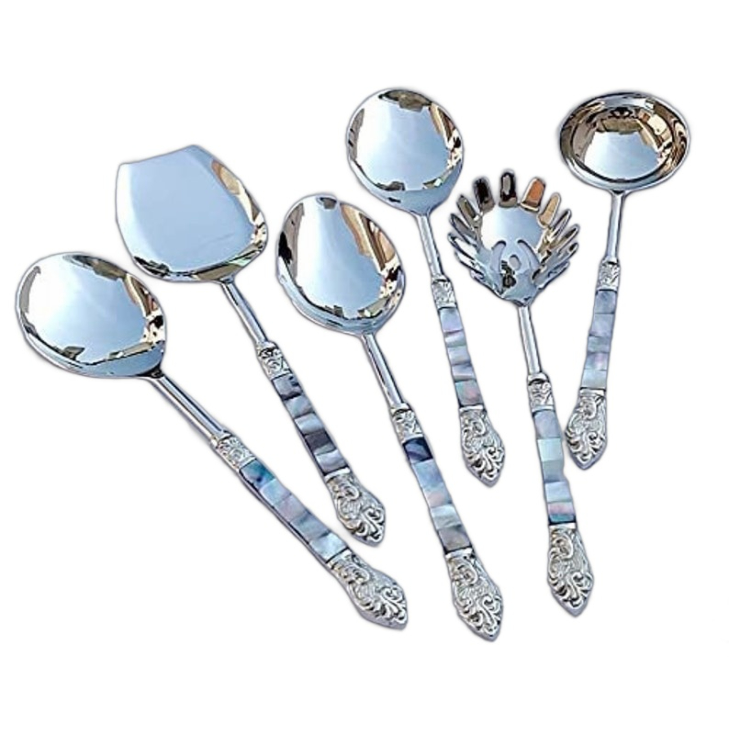 Unique Design Gold color Salad Cake Bread Food Tongs Kitchen Serving Utensils Set Stainless Steel For Buffet Party Catering use