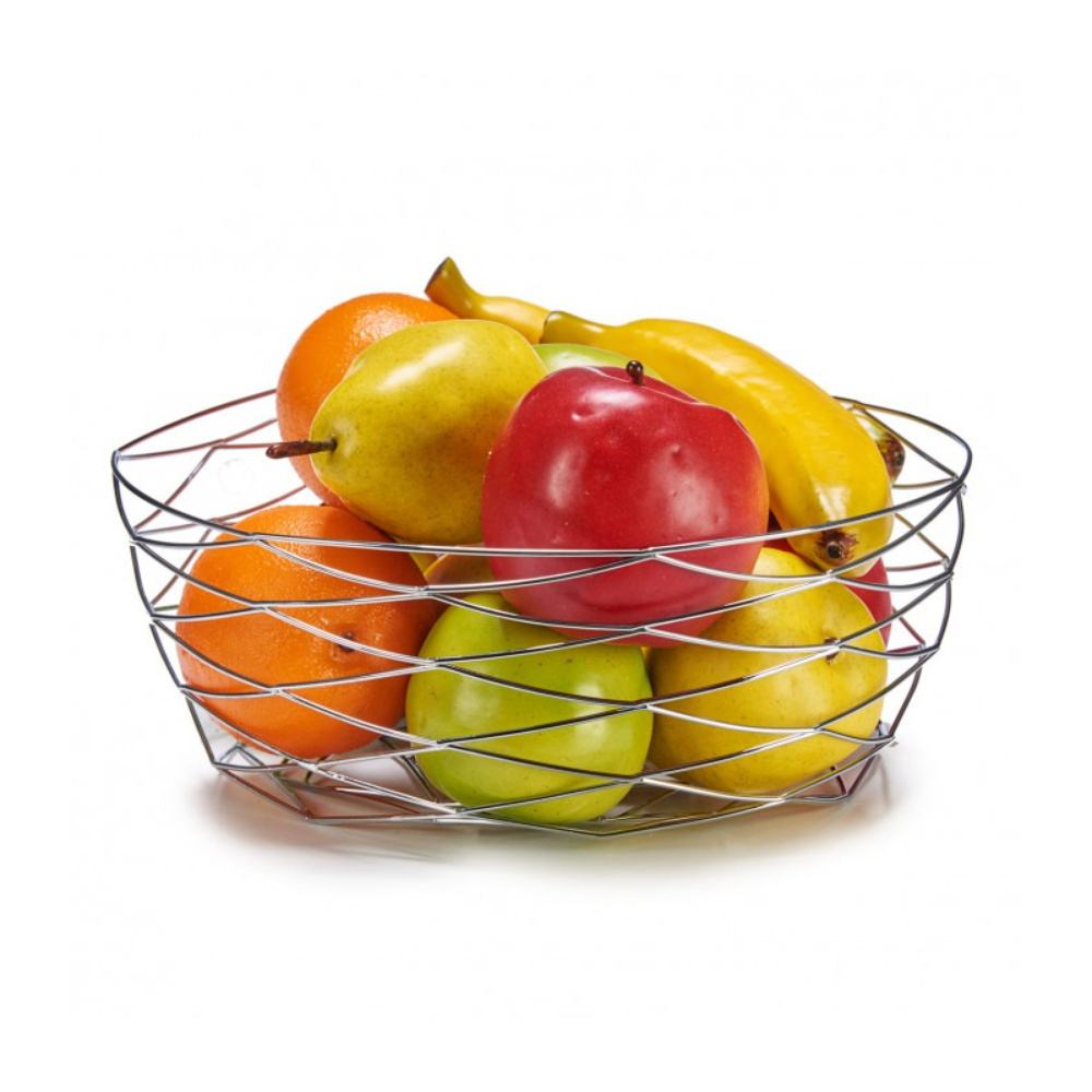 Modern Style 2 Tier Wire Basket at Low Price kitchen Decorative Metal Wire Fruits and Vegetables Storage Basket for Hotel Lobby