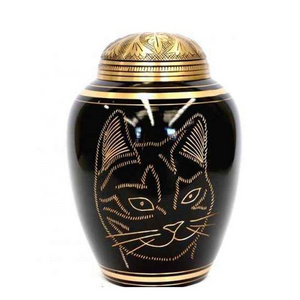 Cat Face Brass cremation urns for pet ashes keepsake memorial ceramic pet urn for cremation Urns For ashes