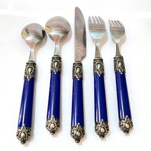 Made in India Italian Design Restaurants Supplies Cutlery Set With High Shinny Pure Steel Handcrafted Metal Cutlery Set for Food