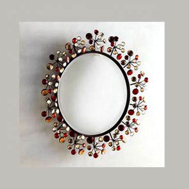 metal framed decorative wall mirror designer wall mirror wall decoration for home Metal framed with mirror cutting