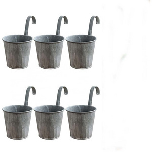 Garden Galvanized Metal Raised Garden Iron Flower Pot Rectangular Planter Gardening Plant Pot modern metal flower pots and vases