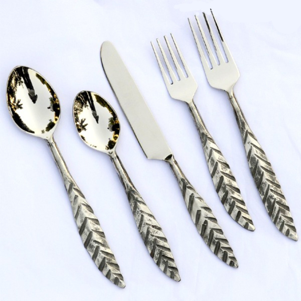 Long Lasting Wholesale Silverware Flatware Custom Logo Table Dinner Fork And Spoon Knife Stainless Steel Cutlery Set for Buffet