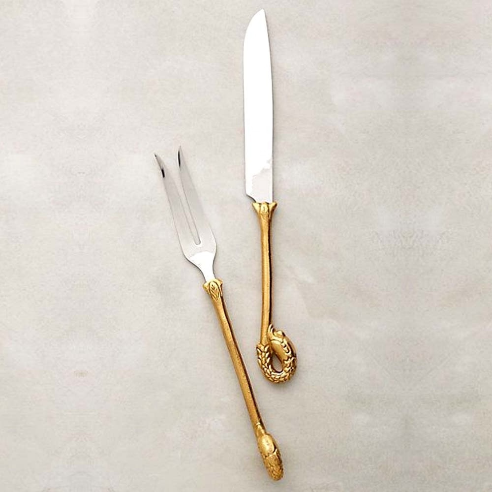 Custom elegant stainless steel wedding cake server set Stainless Steel Square Check Brass Handle Cake Server