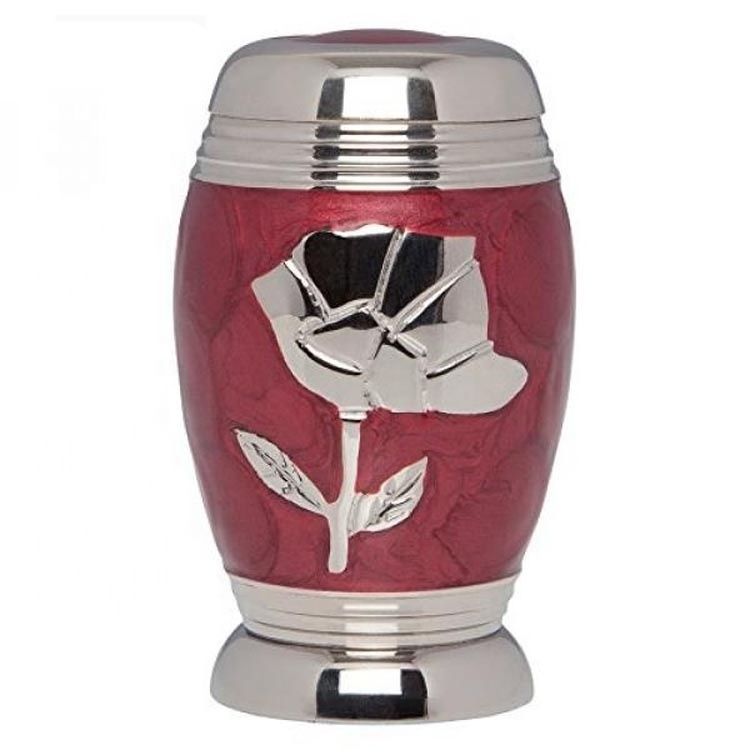 Wholesale Funeral Wooden Casket Pet Urns Brushed Cremation Urns For Adult with Gold Embossed and Lid urns for cremation