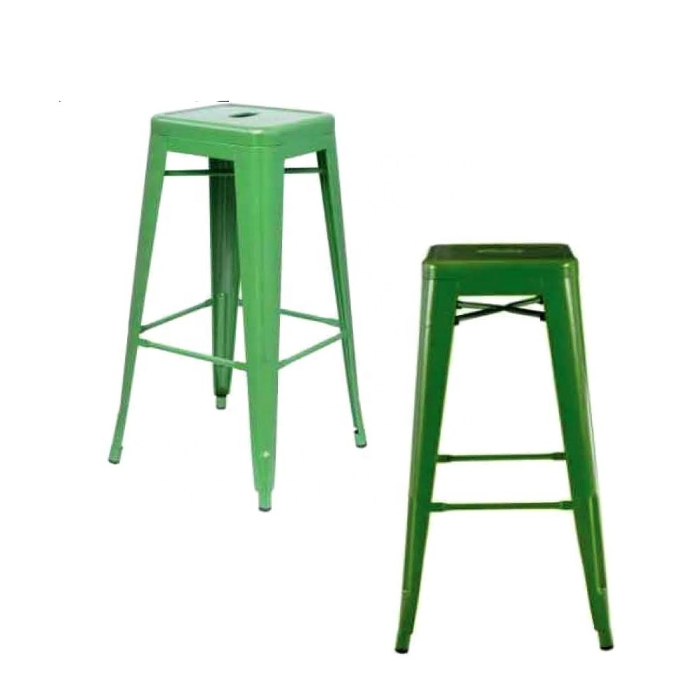 Silver Powder Coated Iron Garden stool and tool set cast iron tall folding stool folding garden stool