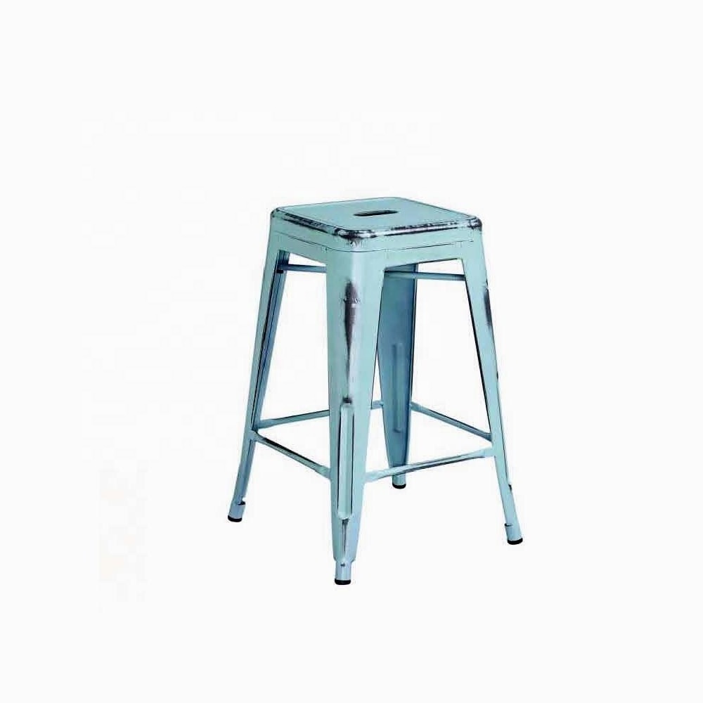 wrought iron stool Dark Blue Iron Stool For Garden and Home blue garden stools Non Slip Plastic Household Colorful