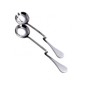 Stainless Steel Turn Handle Salad Serving Sets salad Soup Rice serving spoon and fork Chinese soup spoon sets