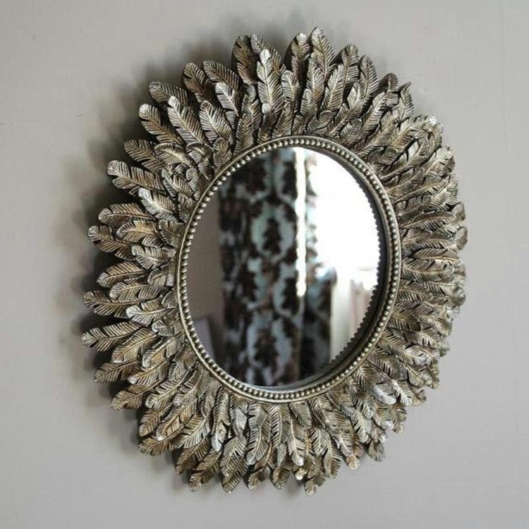 Arts and Crafts Supplies metal flower wall mirror for decoration infinity wall mirror cheap frame less mirror