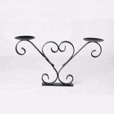 decoration corner cheap candle holders Western Style Royal Candle Holder Wrought Iron Two Light Candle Stand