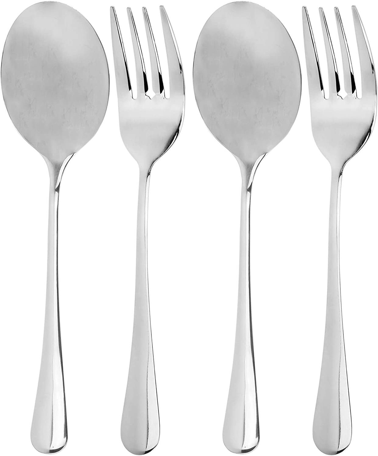 Modern 4 Pieces Nonstick Cooking Tools Metal And Gold Kitchen Serving Utensils Stainless Steel Sustainable Spoons Set for Party