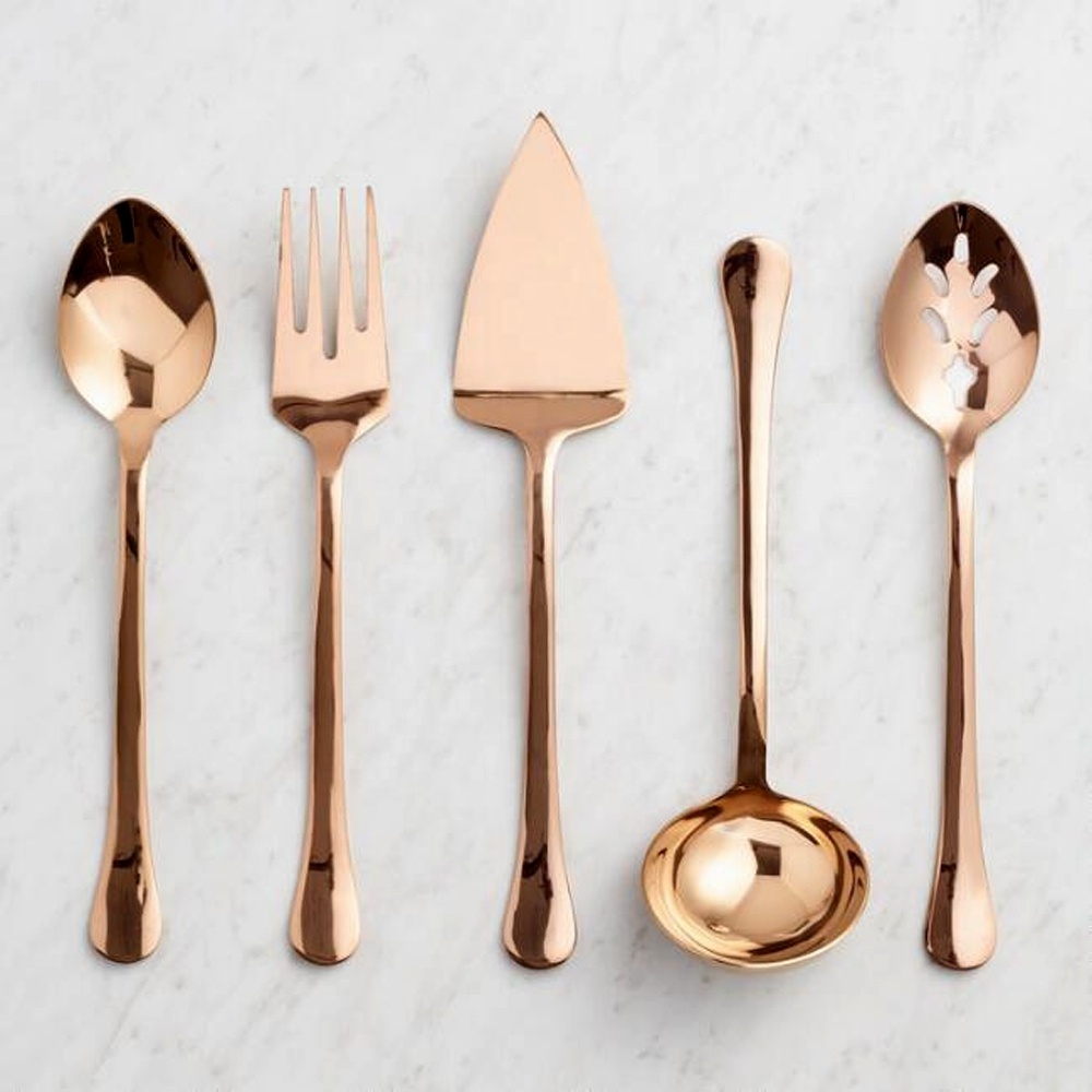 Kitchen Accessories Cooking Tools Stainless Steel Royal Handle Rose Gold Serving Utensil Kitchenware Set