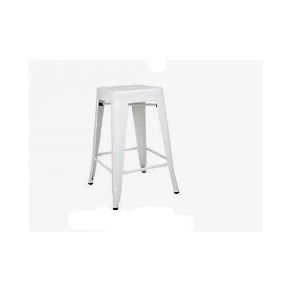 White Powder Coated Stainless Steel Stool for home and Garden Stool Home Furniture Modern PU Leather Metal Bar Stool