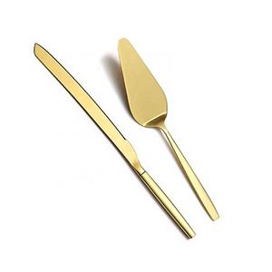 Gold Cake Pie Pastry Servers Cake Knife and Server Sets Stainless Steel Cake Cutting Sets For Parties and Events