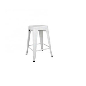 White Powder Coated Stainless Steel Stool for home and Garden Stool Home Furniture Modern PU Leather Metal Bar Stool