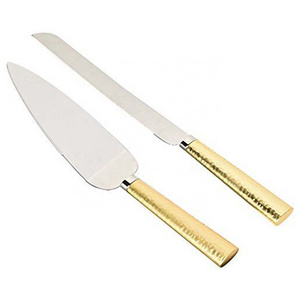 Western Design Solid gold Plated Handle With Silver cute cheese knives spreader round Handle cheese Cutting Butter spreader