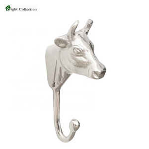 Silver Decorative wall hooks handmade deer head wall Hooks Christmas decoration wrought iron For wall