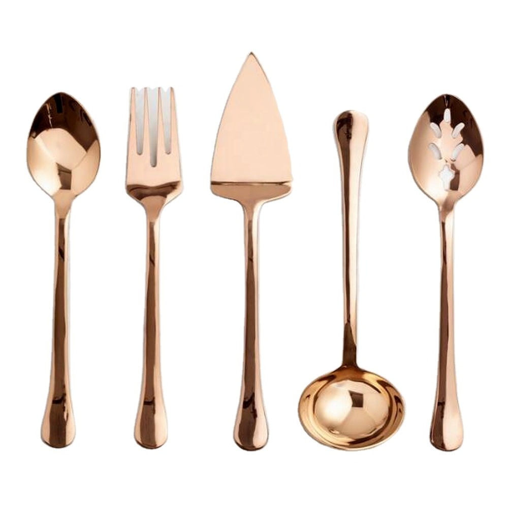 Kitchen Accessories Cooking Tools Stainless Steel Royal Handle Rose Gold Serving Utensil Kitchenware Set